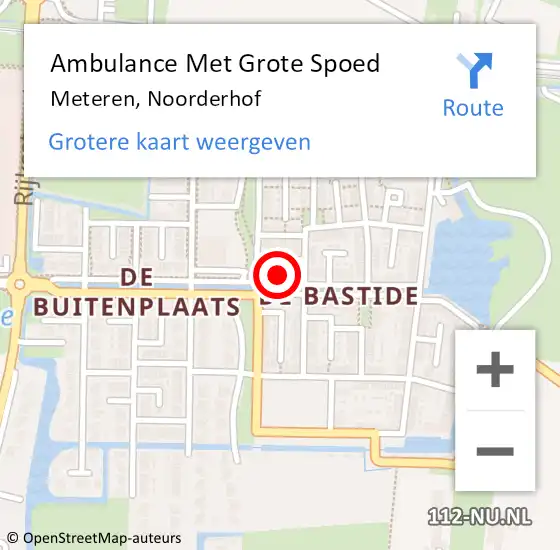 Locatie op kaart van de 112 melding: Ambulance Met Grote Spoed Naar Meteren, Noorderhof op 1 september 2022 21:43