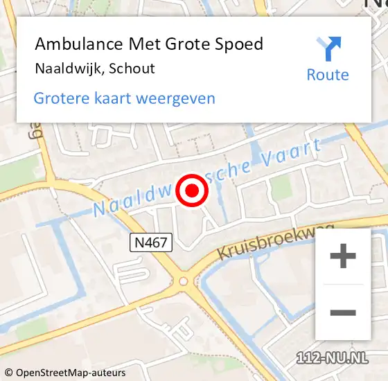 Locatie op kaart van de 112 melding: Ambulance Met Grote Spoed Naar Naaldwijk, Schout op 1 september 2022 21:44