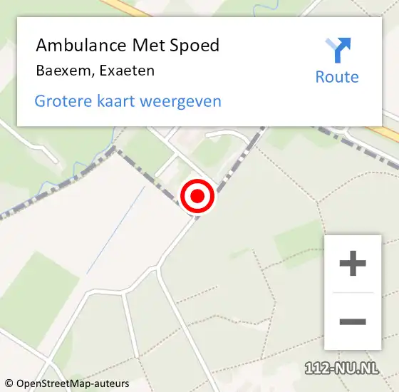 Locatie op kaart van de 112 melding: Ambulance Met Spoed Naar Baexem, Exaeten op 1 september 2022 21:56