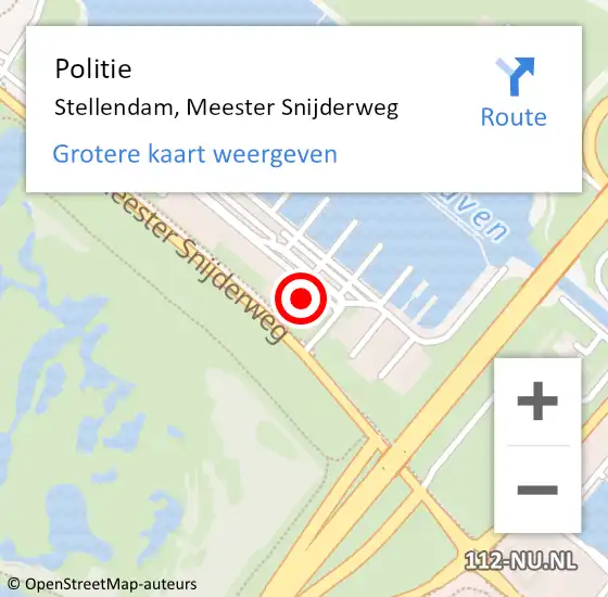 Locatie op kaart van de 112 melding: Politie Stellendam, Meester Snijderweg op 1 september 2022 22:04