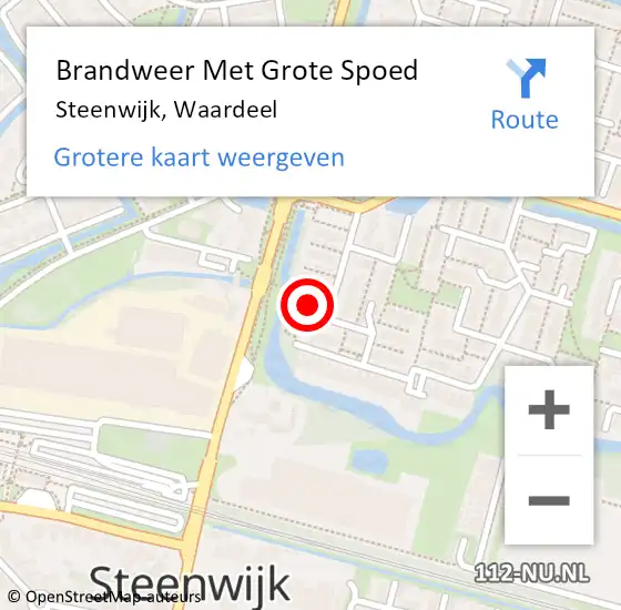 Locatie op kaart van de 112 melding: Brandweer Met Grote Spoed Naar Steenwijk, Waardeel op 1 september 2022 22:45