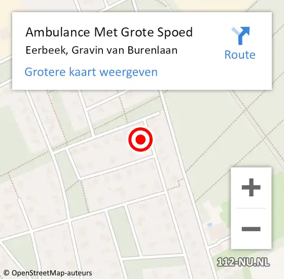 Locatie op kaart van de 112 melding: Ambulance Met Grote Spoed Naar Eerbeek, Gravin van Burenlaan op 1 september 2022 23:02