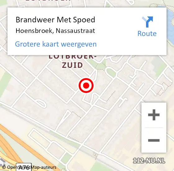 Locatie op kaart van de 112 melding: Brandweer Met Spoed Naar Hoensbroek, Nassaustraat op 1 september 2022 23:17