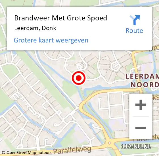 Locatie op kaart van de 112 melding: Brandweer Met Grote Spoed Naar Leerdam, Donk op 1 september 2022 23:27