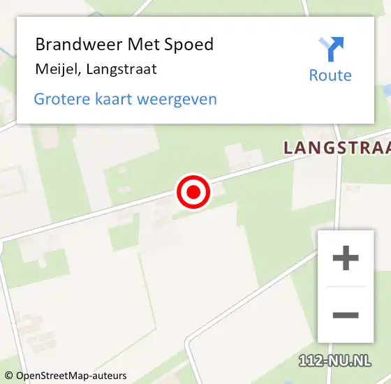 Locatie op kaart van de 112 melding: Brandweer Met Spoed Naar Meijel, Langstraat op 2 september 2022 00:01