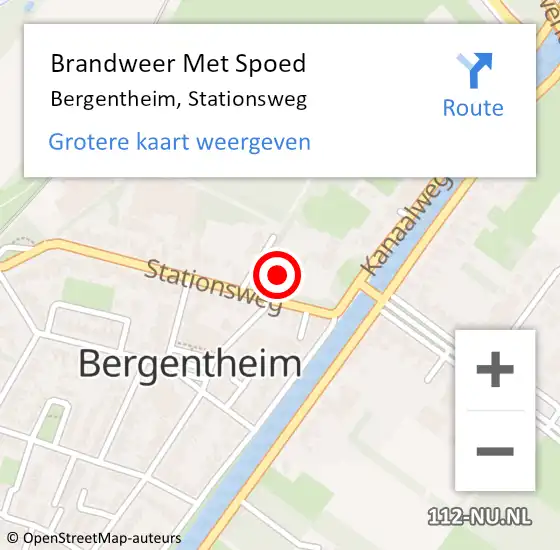Locatie op kaart van de 112 melding: Brandweer Met Spoed Naar Bergentheim, Stationsweg op 2 september 2022 00:07