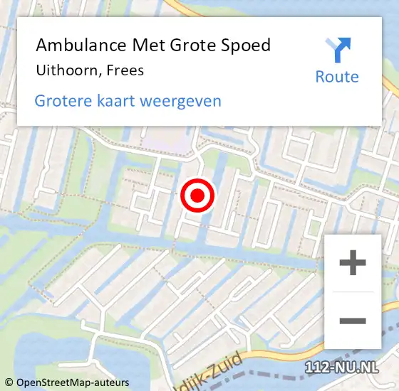 Locatie op kaart van de 112 melding: Ambulance Met Grote Spoed Naar Uithoorn, Frees op 2 september 2022 00:32