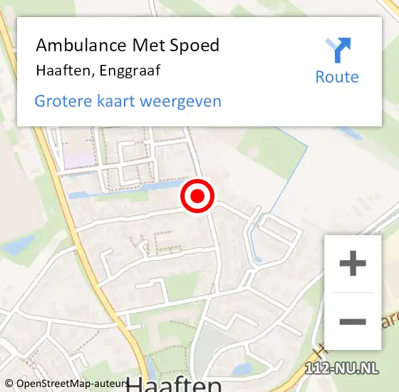 Locatie op kaart van de 112 melding: Ambulance Met Spoed Naar Haaften, Enggraaf op 2 september 2022 01:12