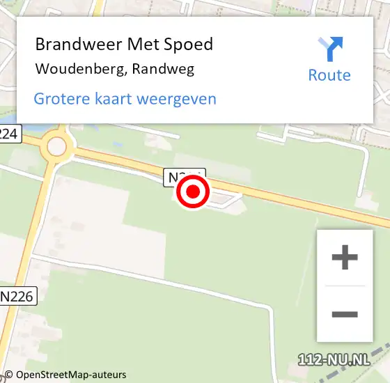 Locatie op kaart van de 112 melding: Brandweer Met Spoed Naar Woudenberg, Randweg op 2 september 2022 03:40