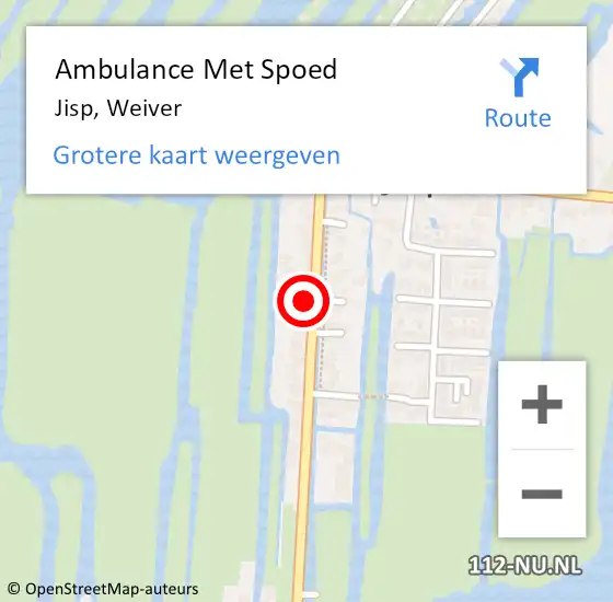 Locatie op kaart van de 112 melding: Ambulance Met Spoed Naar Jisp, Weiver op 2 september 2022 05:59