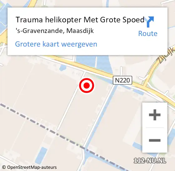 Locatie op kaart van de 112 melding: Trauma helikopter Met Grote Spoed Naar 's-Gravenzande, Maasdijk op 2 september 2022 08:32