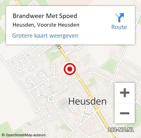 Locatie op kaart van de 112 melding: Brandweer Met Spoed Naar Heusden, Voorste Heusden op 2 september 2022 08:38