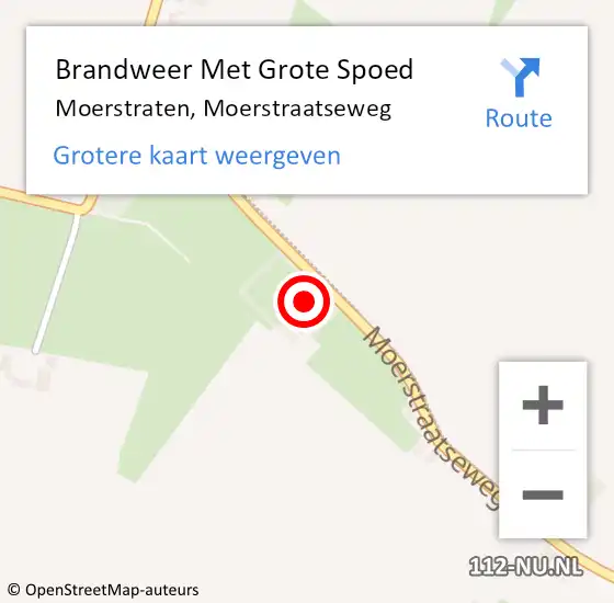 Locatie op kaart van de 112 melding: Brandweer Met Grote Spoed Naar Moerstraten, Moerstraatseweg op 9 oktober 2013 19:16