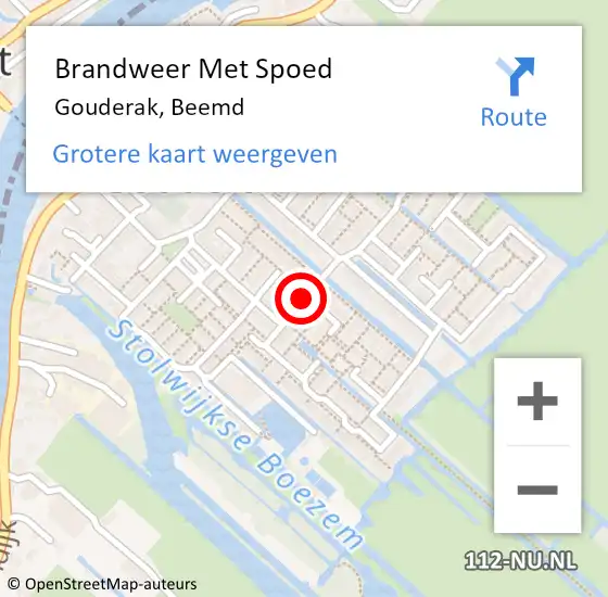 Locatie op kaart van de 112 melding: Brandweer Met Spoed Naar Gouderak, Beemd op 28 juli 2014 11:21