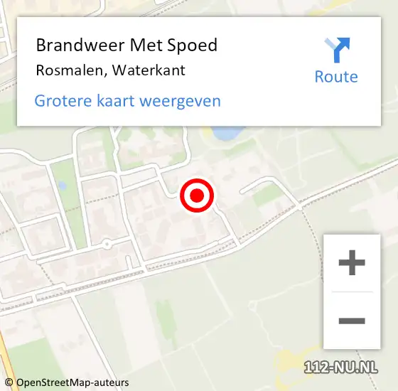 Locatie op kaart van de 112 melding: Brandweer Met Spoed Naar Rosmalen, Waterkant op 2 september 2022 10:34