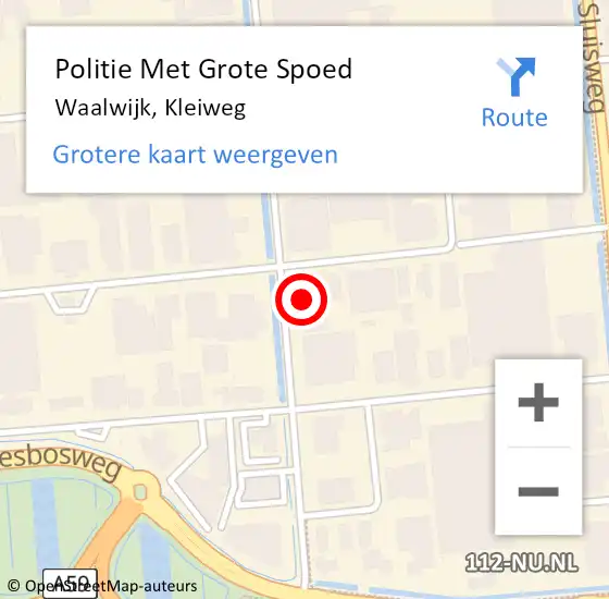 Locatie op kaart van de 112 melding: Politie Met Grote Spoed Naar Waalwijk, Kleiweg op 2 september 2022 11:23