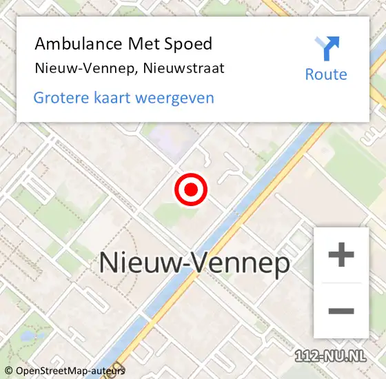 Locatie op kaart van de 112 melding: Ambulance Met Spoed Naar Nieuw-Vennep, Nieuwstraat op 2 september 2022 11:53