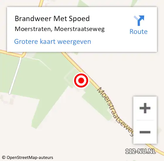 Locatie op kaart van de 112 melding: Brandweer Met Spoed Naar Moerstraten, Moerstraatseweg op 9 oktober 2013 19:17