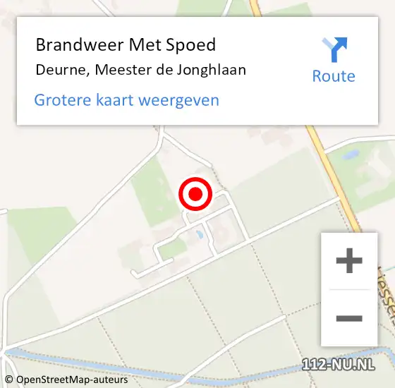 Locatie op kaart van de 112 melding: Brandweer Met Spoed Naar Deurne, Meester de Jonghlaan op 2 september 2022 12:41