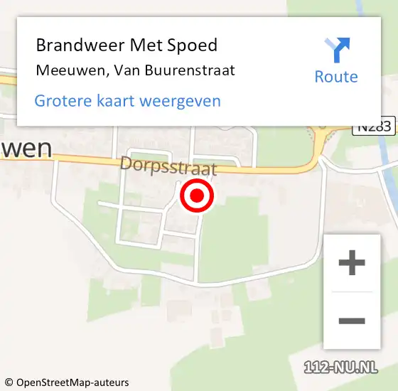 Locatie op kaart van de 112 melding: Brandweer Met Spoed Naar Meeuwen, Van Buurenstraat op 28 juli 2014 11:35