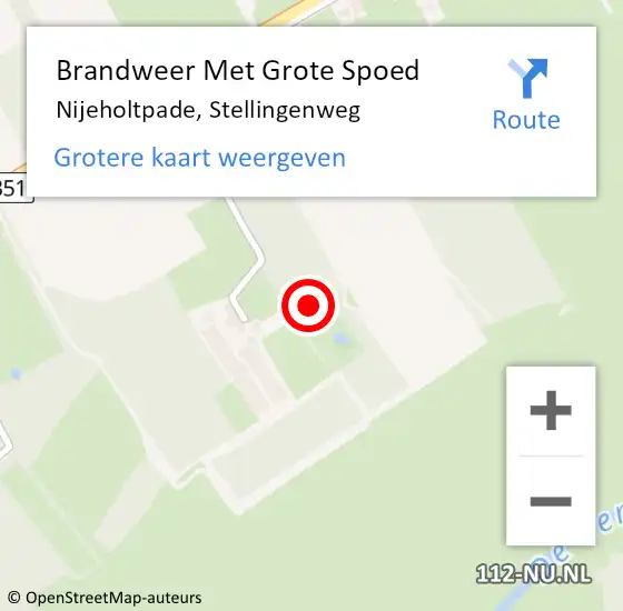 Locatie op kaart van de 112 melding: Brandweer Met Grote Spoed Naar Nijeholtpade, Stellingenweg op 2 september 2022 13:17