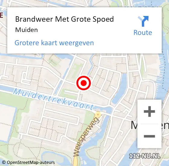 Locatie op kaart van de 112 melding: Brandweer Met Grote Spoed Naar Muiden op 2 september 2022 13:22