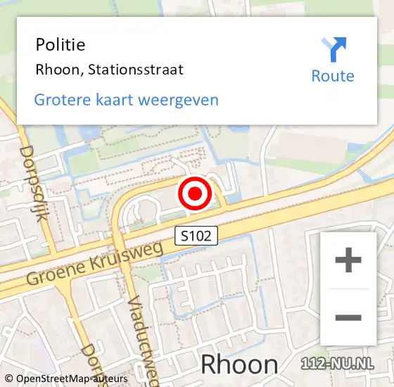 Locatie op kaart van de 112 melding: Politie Rhoon, Stationsstraat op 2 september 2022 13:23