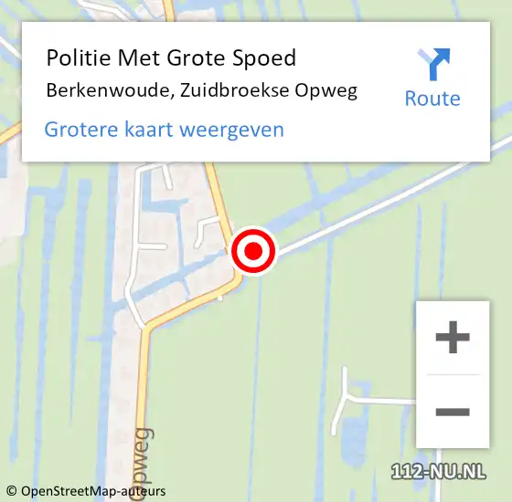 Locatie op kaart van de 112 melding: Politie Met Grote Spoed Naar Berkenwoude, Zuidbroekse Opweg op 2 september 2022 13:33