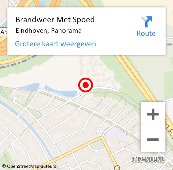 Locatie op kaart van de 112 melding: Brandweer Met Spoed Naar Eindhoven, Panorama op 2 september 2022 13:36