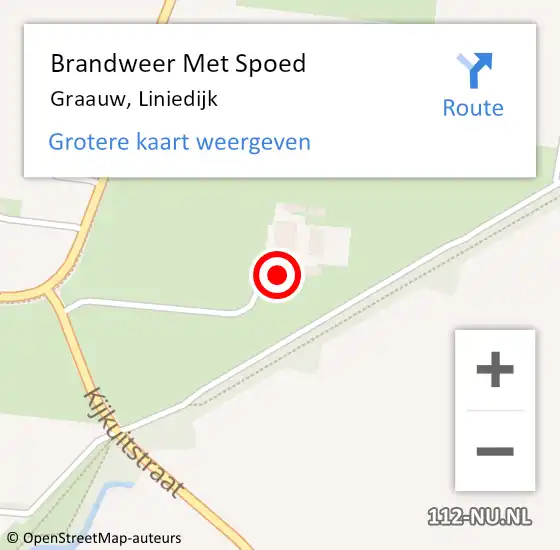 Locatie op kaart van de 112 melding: Brandweer Met Spoed Naar Graauw, Liniedijk op 2 september 2022 13:44