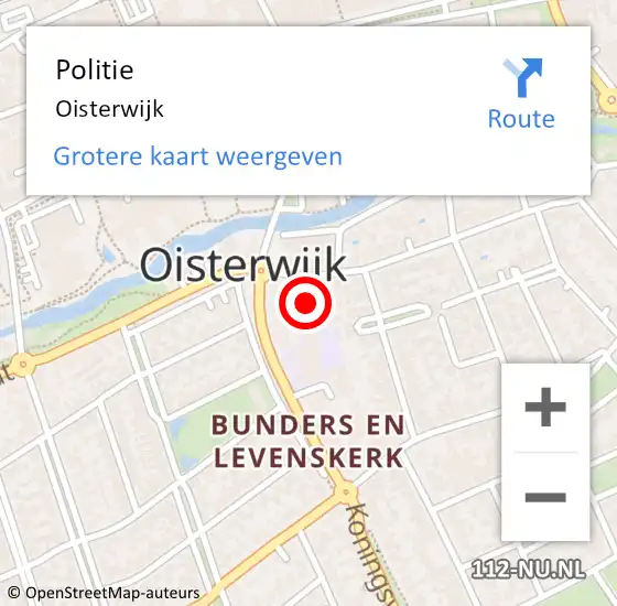 Locatie op kaart van de 112 melding: Politie Oisterwijk op 2 september 2022 14:44