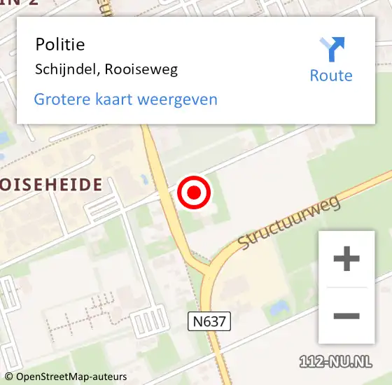 Locatie op kaart van de 112 melding: Politie Schijndel, Rooiseweg op 2 september 2022 14:56