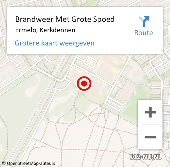 Locatie op kaart van de 112 melding: Brandweer Met Grote Spoed Naar Ermelo, Kerkdennen op 2 september 2022 15:10