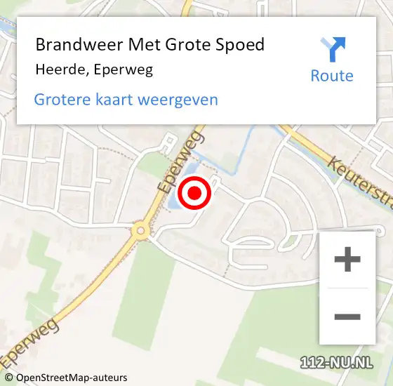 Locatie op kaart van de 112 melding: Brandweer Met Grote Spoed Naar Heerde, Eperweg op 2 september 2022 15:23