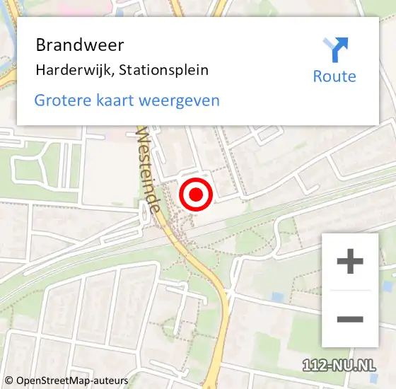 Locatie op kaart van de 112 melding: Brandweer Harderwijk, Stationsplein op 2 september 2022 15:28
