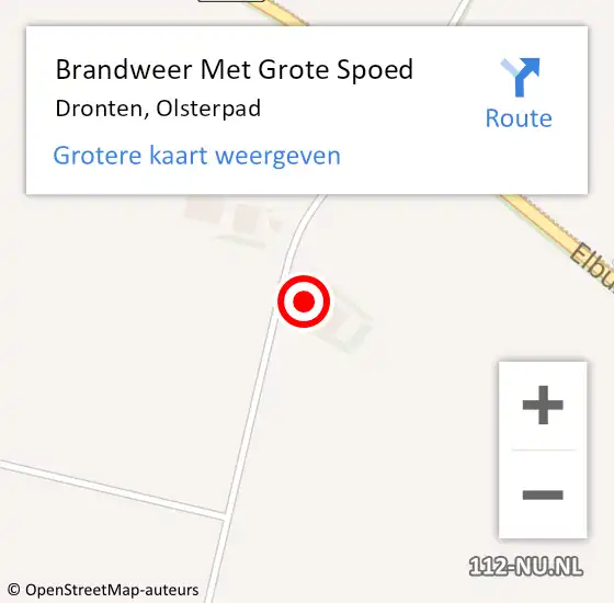 Locatie op kaart van de 112 melding: Brandweer Met Grote Spoed Naar Dronten, Olsterpad op 2 september 2022 15:35