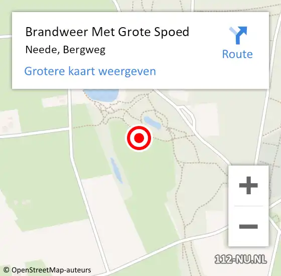 Locatie op kaart van de 112 melding: Brandweer Met Grote Spoed Naar Neede, Bergweg op 2 september 2022 15:44