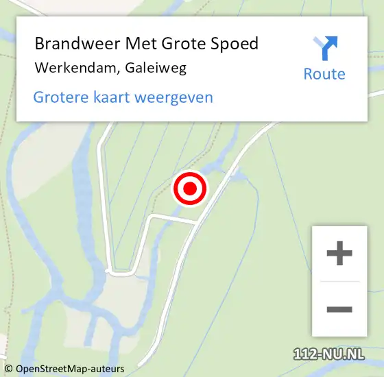 Locatie op kaart van de 112 melding: Brandweer Met Grote Spoed Naar Werkendam, Galeiweg op 2 september 2022 15:49