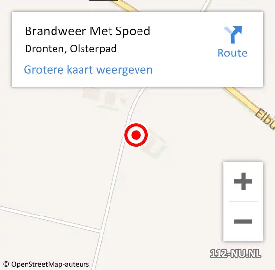 Locatie op kaart van de 112 melding: Brandweer Met Spoed Naar Dronten, Olsterpad op 2 september 2022 16:17