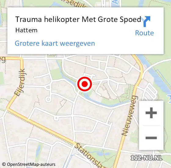 Locatie op kaart van de 112 melding: Trauma helikopter Met Grote Spoed Naar Hattem op 2 september 2022 16:57