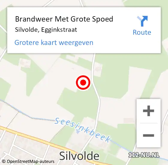 Locatie op kaart van de 112 melding: Brandweer Met Grote Spoed Naar Silvolde, Egginkstraat op 2 september 2022 17:00