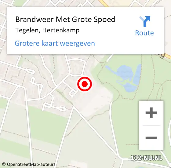 Locatie op kaart van de 112 melding: Brandweer Met Grote Spoed Naar Tegelen, Hertenkamp op 2 september 2022 17:03