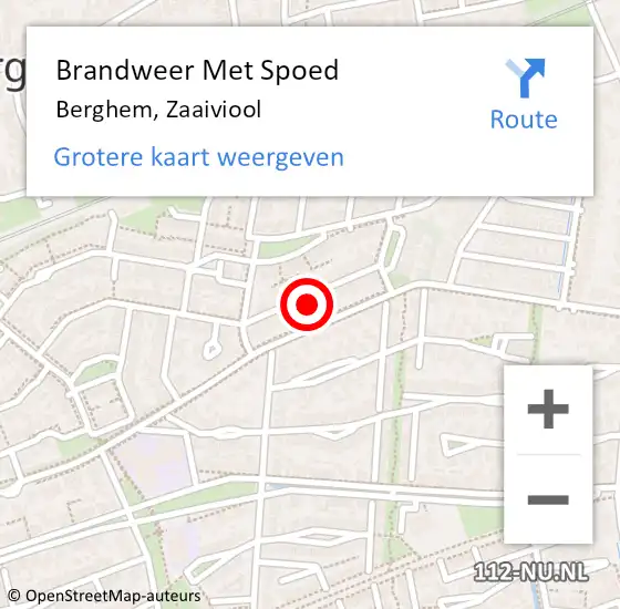 Locatie op kaart van de 112 melding: Brandweer Met Spoed Naar Berghem, Zaaiviool op 2 september 2022 17:07