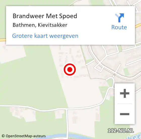 Locatie op kaart van de 112 melding: Brandweer Met Spoed Naar Bathmen, Kievitsakker op 2 september 2022 18:02