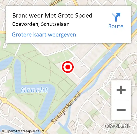 Locatie op kaart van de 112 melding: Brandweer Met Grote Spoed Naar Coevorden, Schutselaan op 9 oktober 2013 19:22