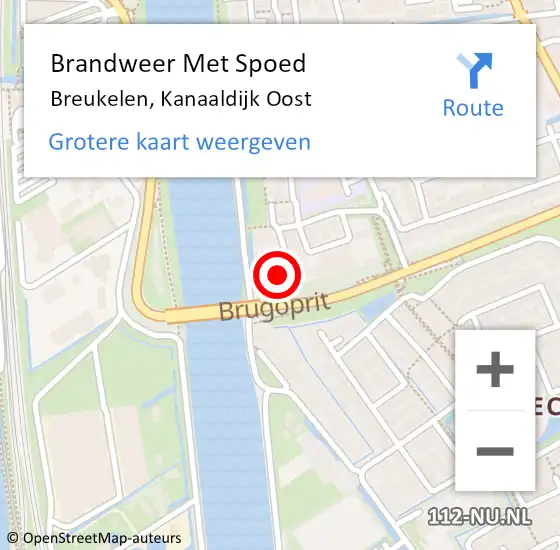 Locatie op kaart van de 112 melding: Brandweer Met Spoed Naar Breukelen, Kanaaldijk Oost op 2 september 2022 18:20