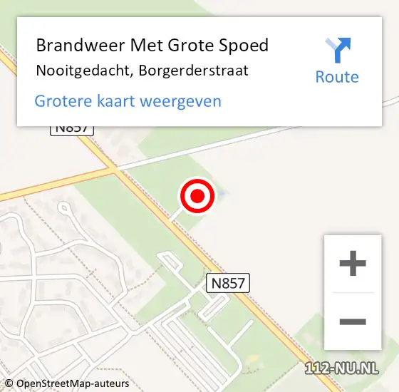 Locatie op kaart van de 112 melding: Brandweer Met Grote Spoed Naar Nooitgedacht, Borgerderstraat op 2 september 2022 18:30