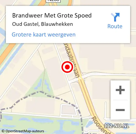 Locatie op kaart van de 112 melding: Brandweer Met Grote Spoed Naar Oud Gastel, Blauwhekken op 2 september 2022 18:31