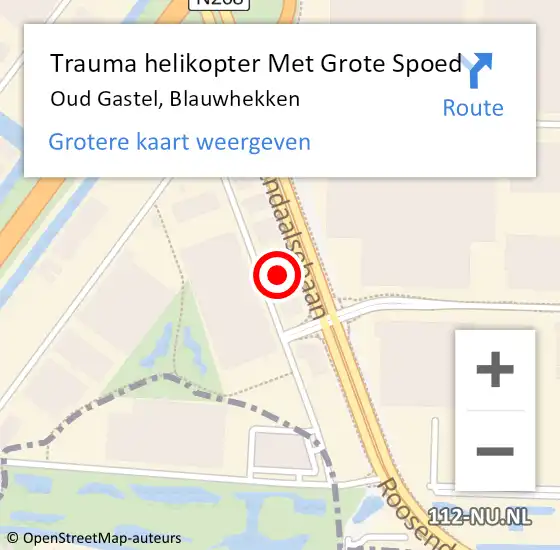 Locatie op kaart van de 112 melding: Trauma helikopter Met Grote Spoed Naar Oud Gastel, Blauwhekken op 2 september 2022 18:35