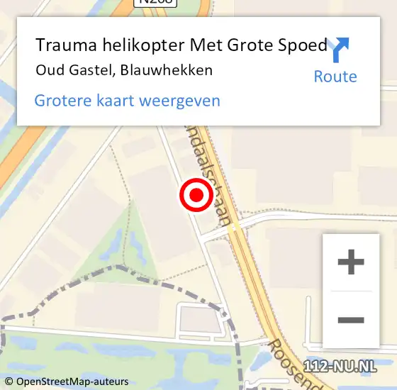 Locatie op kaart van de 112 melding: Trauma helikopter Met Grote Spoed Naar Oud Gastel, Blauwhekken op 2 september 2022 18:43